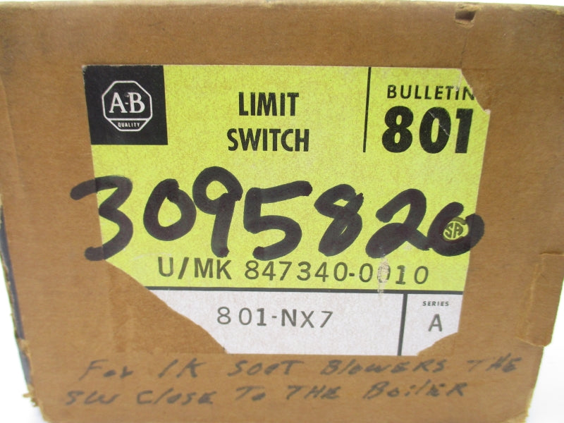 ALLEN BRADLEY 801-NX7 SER. A 600VAC/DC (BR/YL) NSMP