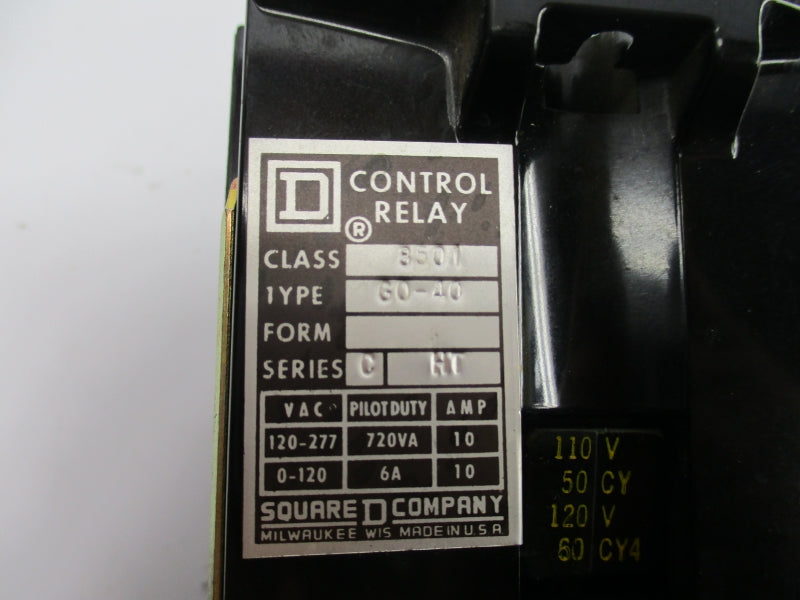 SQUARE D 8501GO-40 SER. C 110/120V 10A NSNP