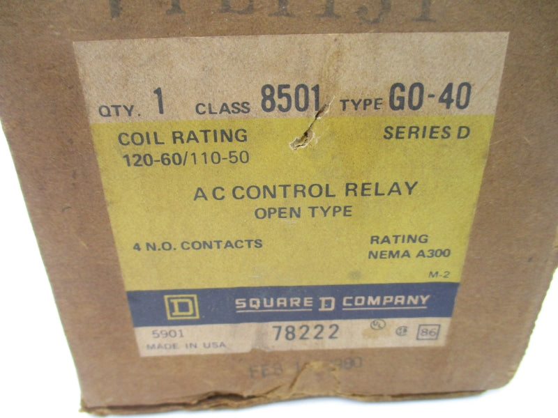 SQUARE D 8501GO-40 SER. C 110/120V 10A NSMP