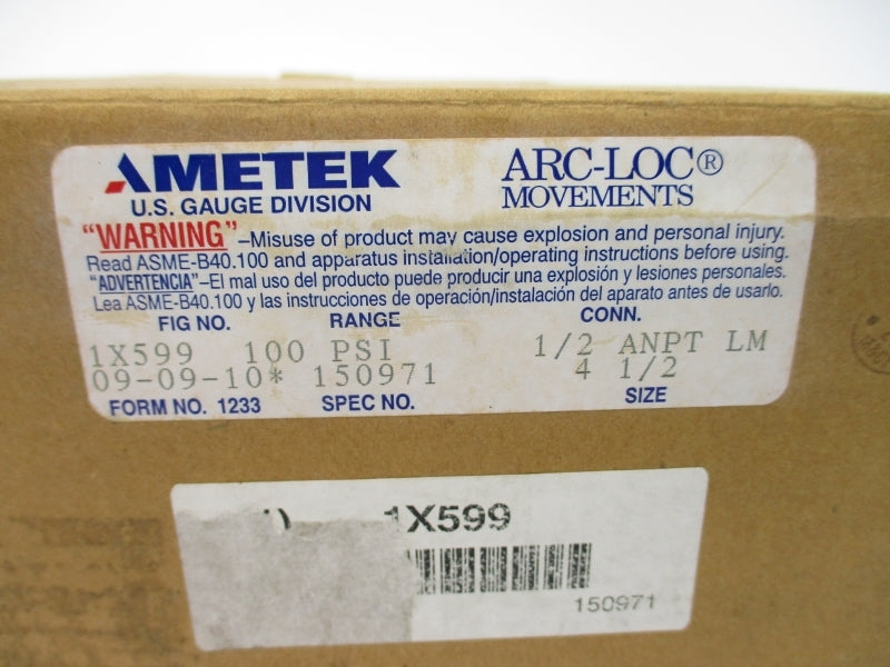 AMETEK 1X599 150971 0-100PSI 4-1/2"  NSMP