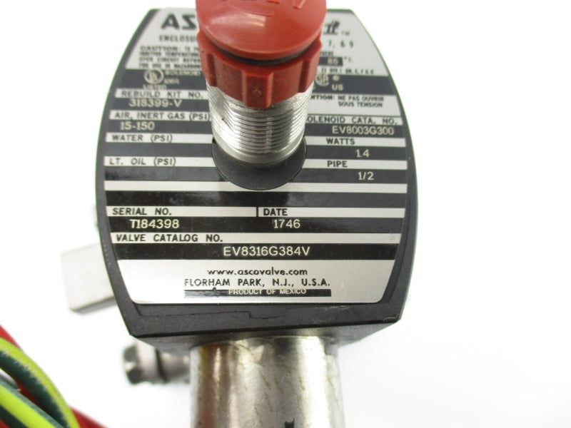 ASCO EV8316G384V 24VDC  15-150PSI 1/2" NSNP