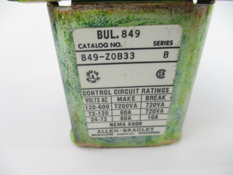 ALLEN BRADLEY 849-ZOB33 SER. B 440/480V 60A NSNP