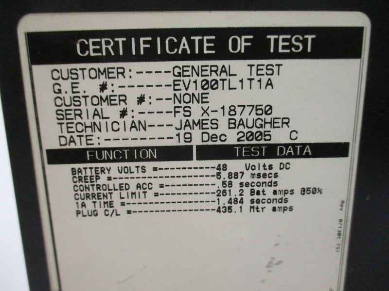 GENERAL ELECTRIC EV100TL1T1A IC3645EV 48VDC NSNP