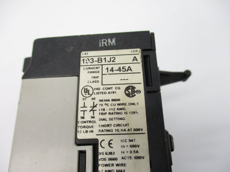 ALLEN BRADLEY 193-B1J2 SER. A 600V 14-45A UNMP