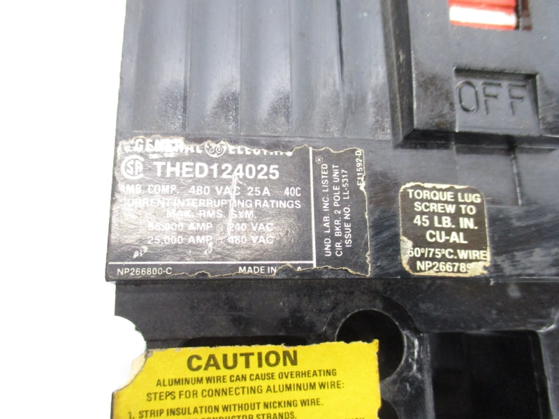 GENERAL ELECTRIC THED124025 480VAC 25A NSNP