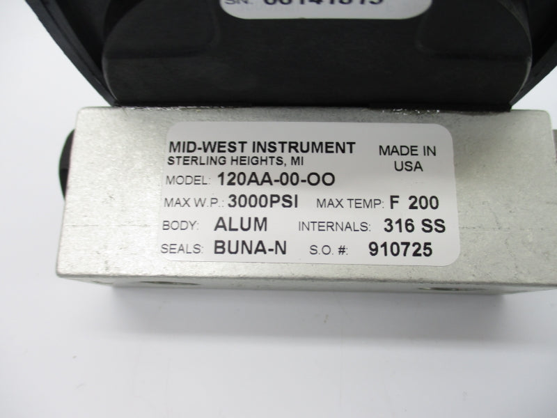 MID-WEST INSTRUMENT 120AA-00-OO 3000PSI 0-20PSI NSNP