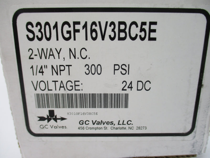 GC VALVES S301GF16V3BC5E 24VDC 300PSI 1/4" NSMP
