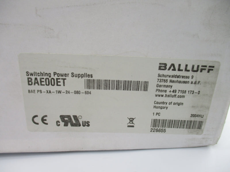 BALLUFF BAEPS-XA-1W-24-080-604 BAE00ET 100-240VAC 1.6-3.6A NSMP