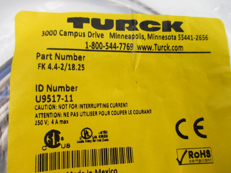 TURCK FK4.4-2/18.25 U9517-11 250V 4A NSMP