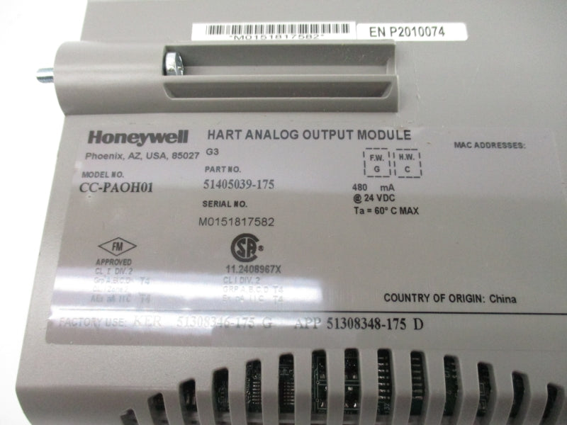 HONEYWELL CC-PAOH01 51405039-175 F/W G 24VDC NSNP