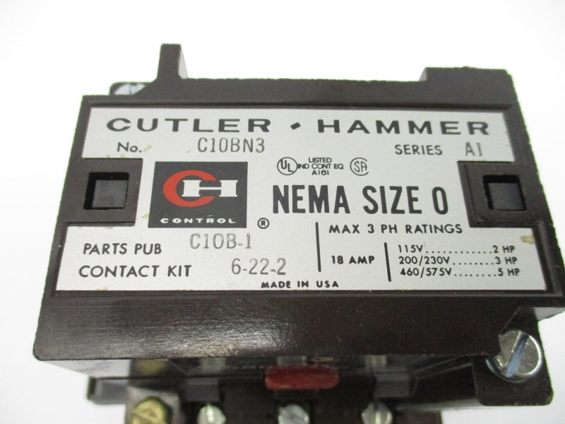 CUTLER HAMMER C10BN3 110/120V 18A NSNP