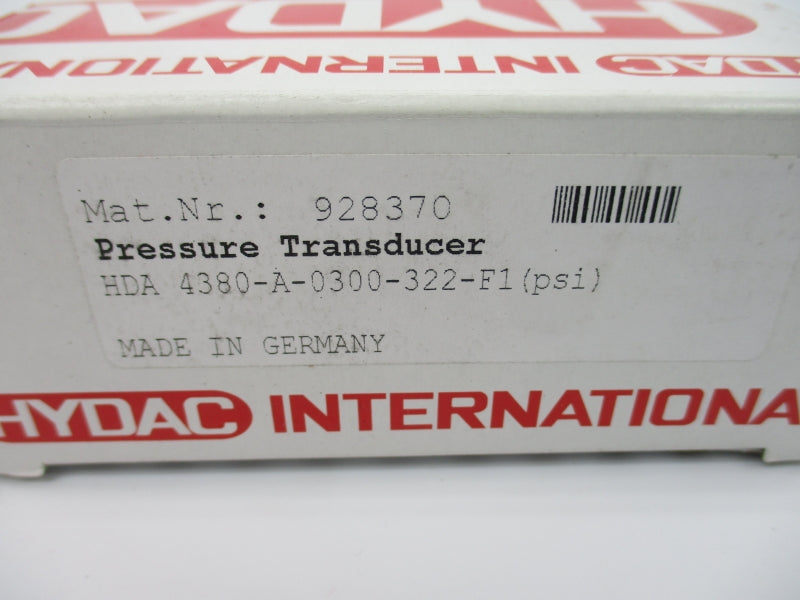 HYDAC 928370 HDA4380-A-0300-322-F1 8-30VDC 300PSI NSMP