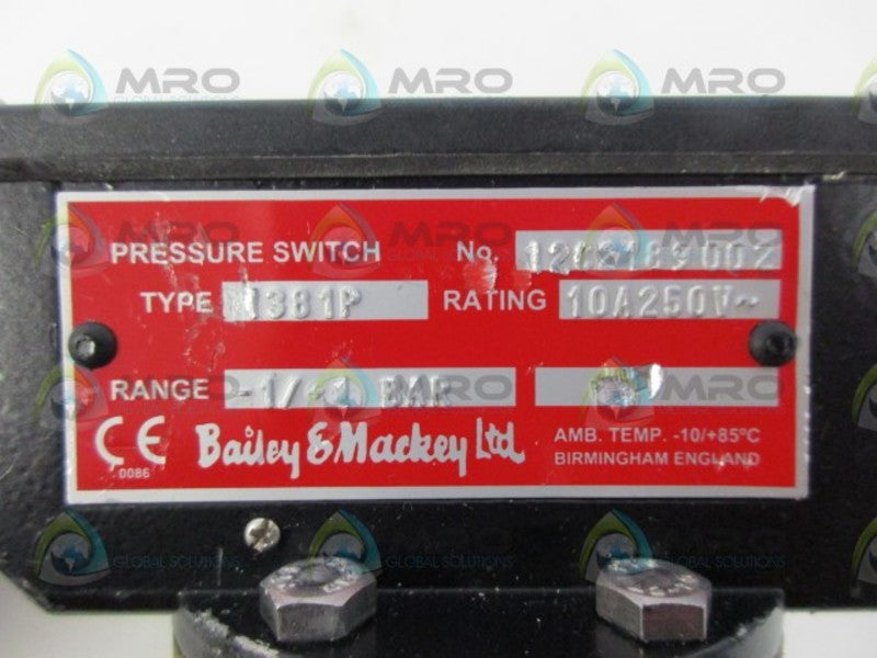 BAILEY & MACKEY 1381P PRESSURE SWITCH NSNP
