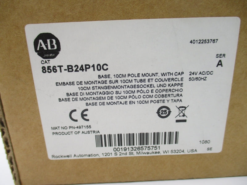 ALLEN BRADLEY 856T-B24P10C SER. A 24VAC/DC (BR/WH) NSMP
