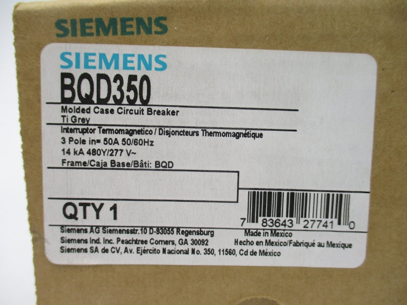 SIEMENS BQD350 277V 50A NSMP