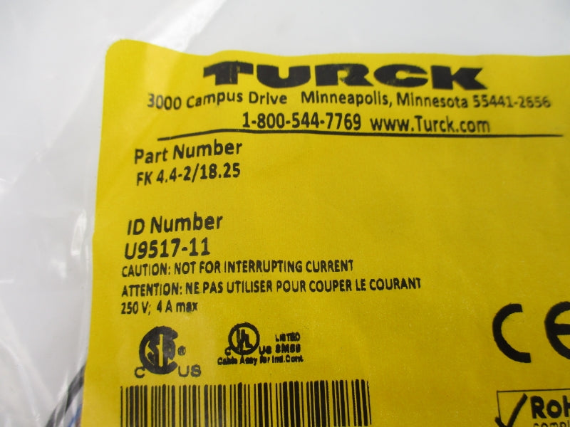 TURCK FK4.4-2/18.25 U9517-11 250V 4A NSMP
