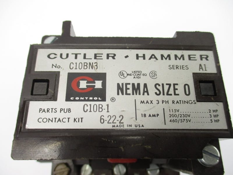 CUTLER HAMMER C10BN3 SER. A1 110/120V 18A NSNP
