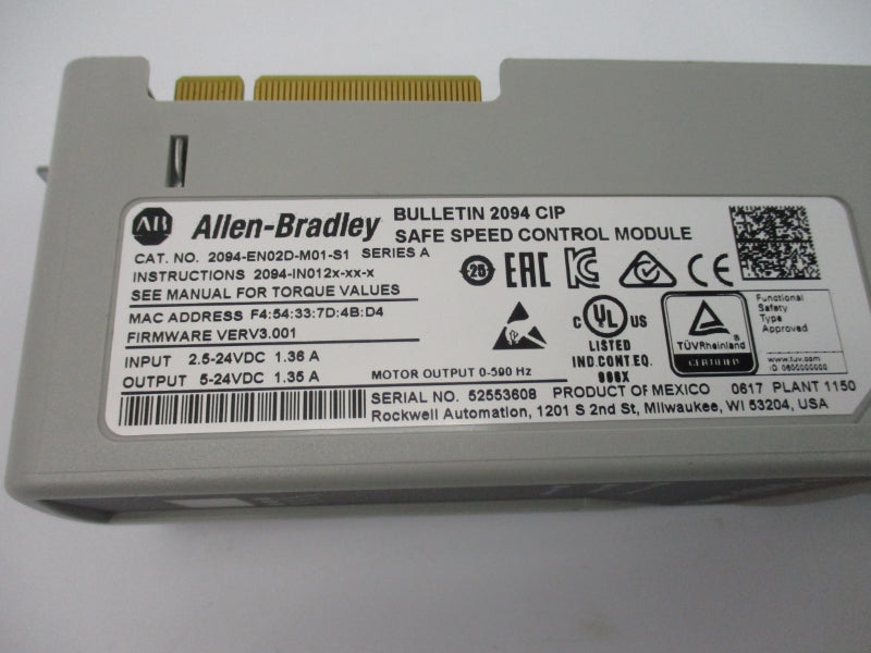 ALLEN BRADLEY 2094-EN02D-M01-S1 SER. A F/W V3.001 2.5-24VDC 1.36A NSNP