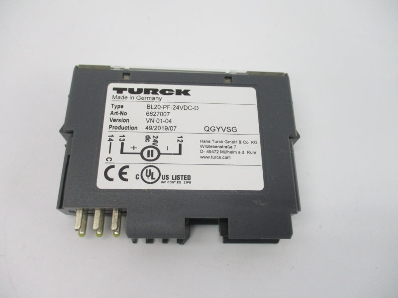 TURCK BL20-PF-24VDC-D 6827007 24VDC NSMP