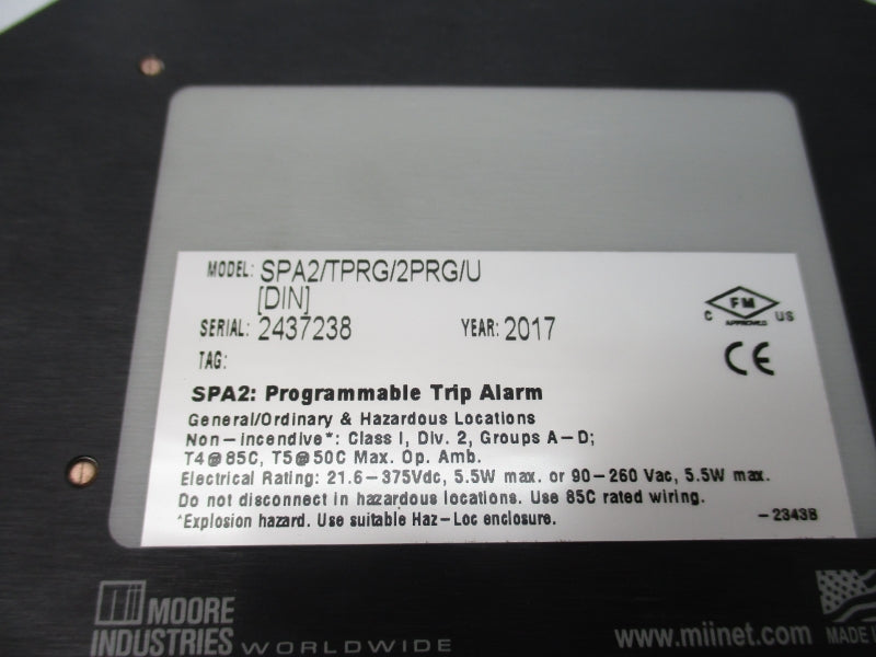 MOORE INDUSTRIES SPA2/TPRG/2PRG/U 90-260VAC NSNP