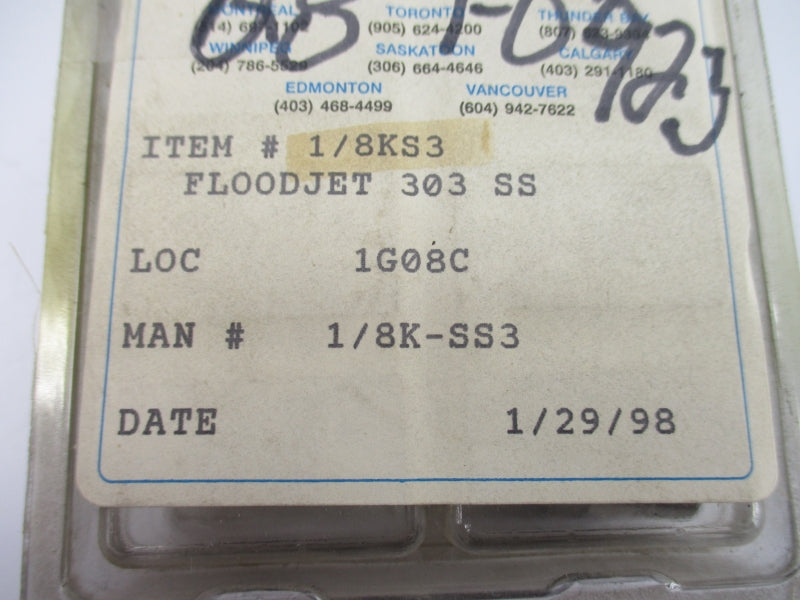 JOHN BRROKS 1/8K-SS3 (PKG OF 10) NSMP
