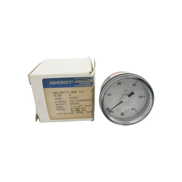 ASHCROFT 20W1001TH02BXUC100# 0-100PSI 1/4" NSMP