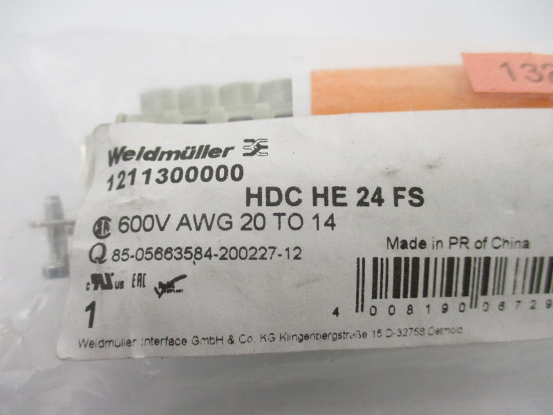 WEIDMULLER HDCHE24FS 1211300000 600V NSMP