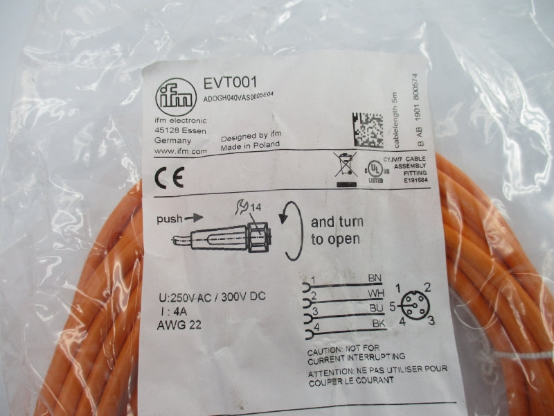 IFM EFECTOR EVT001 ADOGH040VAS0005E04 250VAC 4A NSMP
