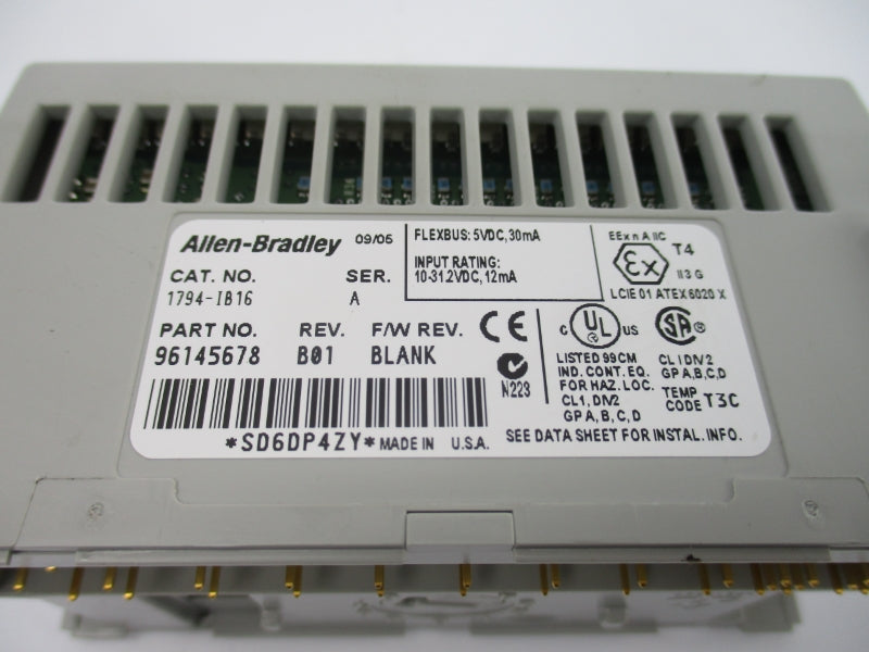 ALLEN BRADLEY 1794-IB16 SER. A 10-31.2VDC REV. B01 NSNP