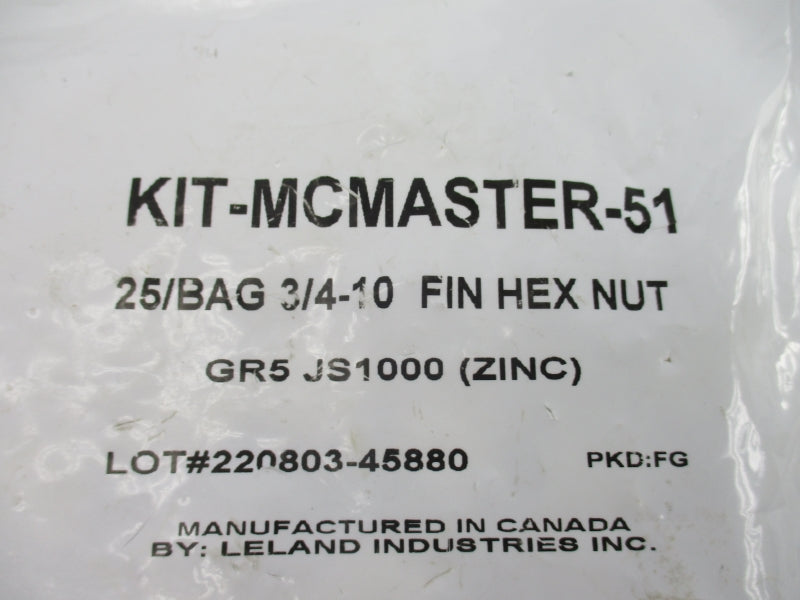 LELAND INDUSTRIES KIT-MCMASTER-51 GR5JS1000 (PKG OF 25) NSMP