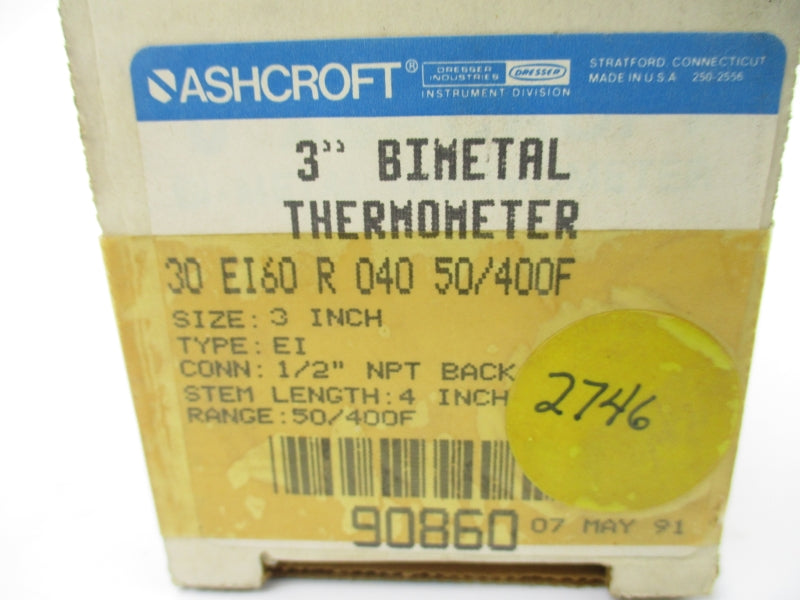 ASHCROFT 30EI60R04050/400F 3" NSMP