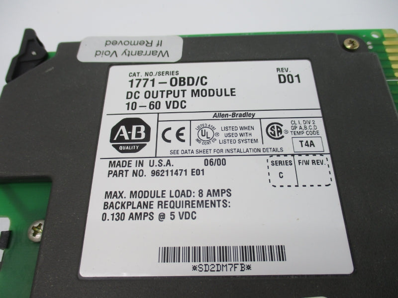 ALLEN BRADLEY 1771-OBD SER. C 10-60VDC REV. D01 UNMP