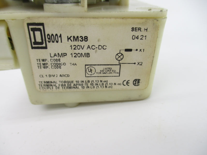 SQUARE D 9001KM38 SER. H 120VAC/DC NSNP