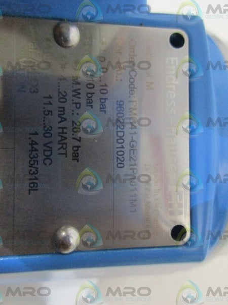 ENDRESS & HAUSER PMC41-GE21P1J11M1 PRESSURE TRANSMITTER NSNP