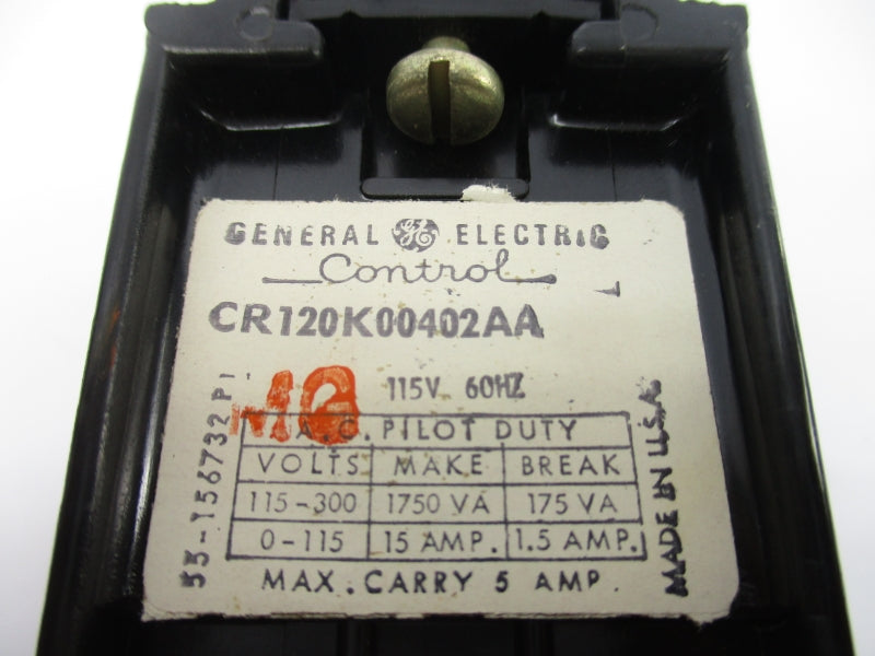 GENERAL ELECTRIC CR120K00402AA 115V 5A NSNP
