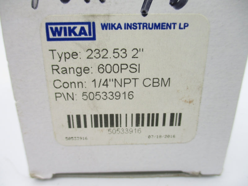 WIKA 50533916 0-600PSI NSMP