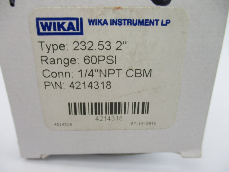 WIKA 4214318 60PSI NSMP