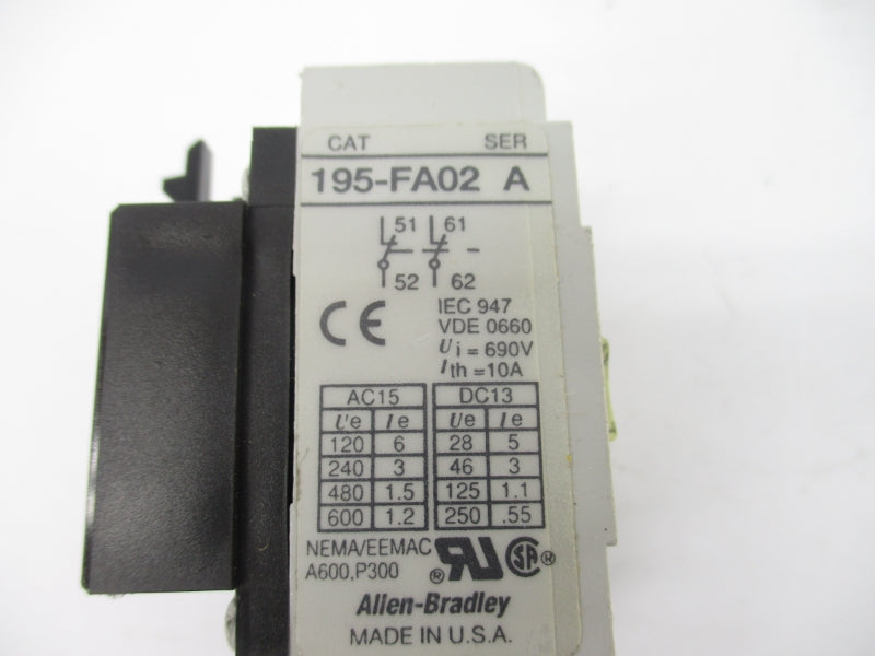 ALLEN BRADLEY 195-FA02 SER. A 600V 1.2A NSNP