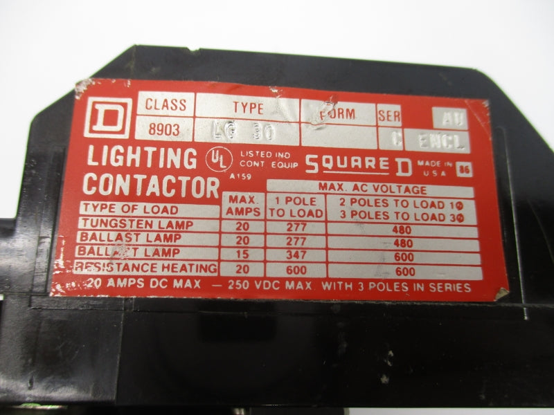 SQUARE D 8903LG30 SER. C 277V 20A UNMP