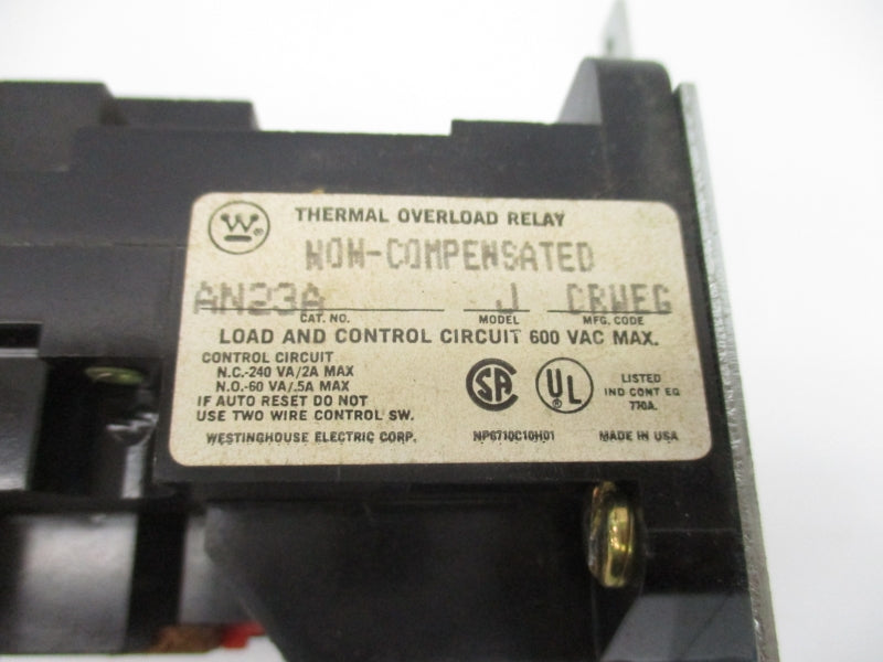 WESTINGHOUSE AN23A MODEL J 600VAC 85-115A NSNP