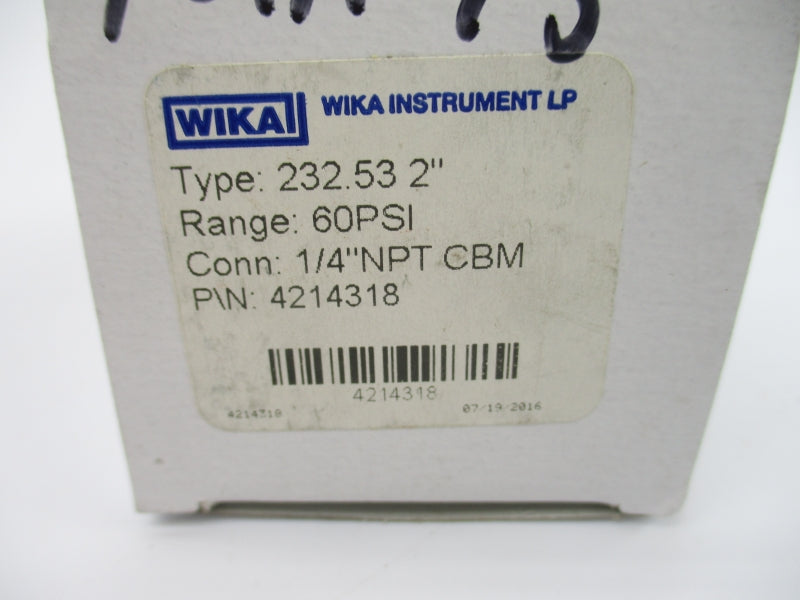 WIKA 4214318 60PSI NSMP