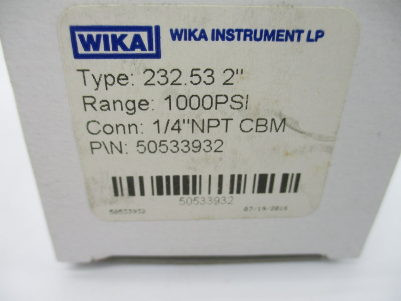 WIKA 50533932 1000PSI NSMP