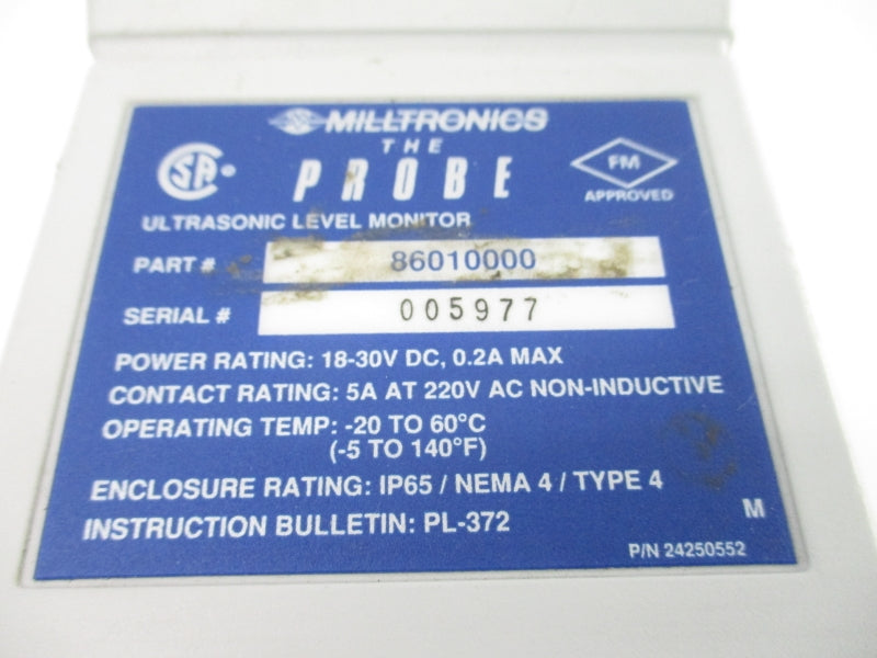 MILLTRONICS 86010000 18-30VDC 0.2A NSNP