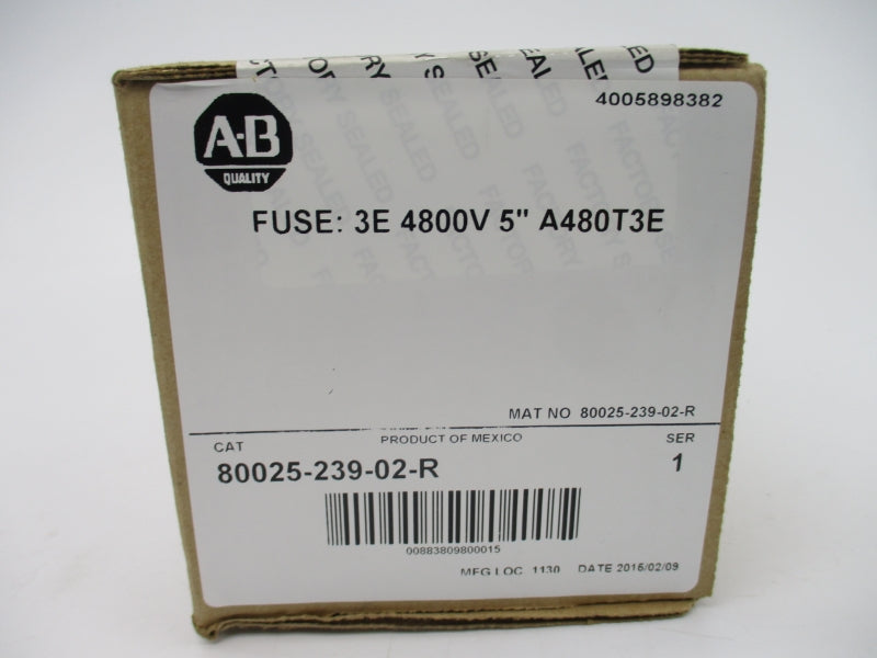 ALLEN BRADLEY 80025-239-02-R SER. 1 4800V 3EA (BR/WH) NSFS