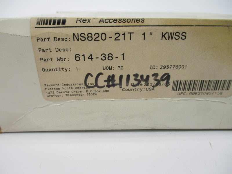 REXNORD 614-38-1 NS820-21T1"KWSS NSMP