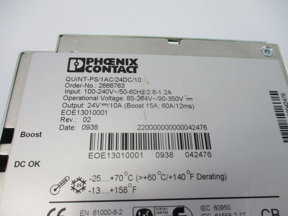 PHOENIX CONTACT QUINT-PS/1AC/24DC/10 2866763 100-240V 2.8-1.2A NSNP