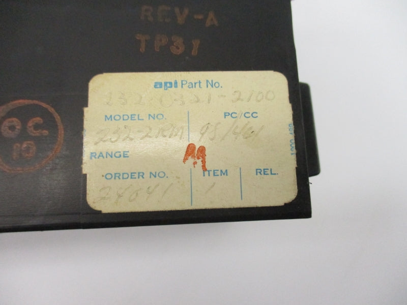 API INSTRUMENTS 232-0321-2100 232-2RM 0-30'F NSNP