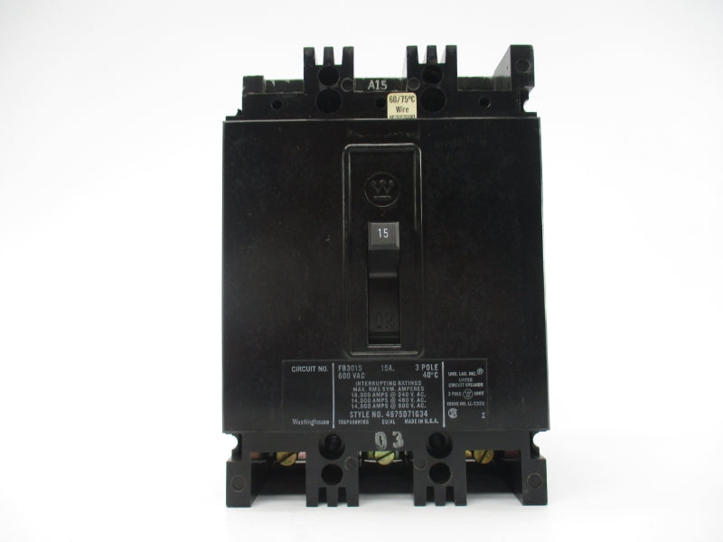 WESTINGHOUSE FB3015 600VAC 15A NSMP