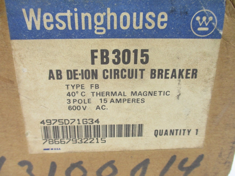 WESTINGHOUSE FB3015 600VAC 15A NSMP