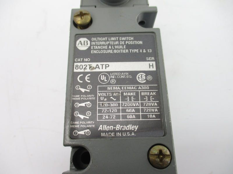 ALLEN BRADLEY 802T-ATP SER. H 120-300VAC NSNP